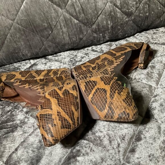 Jeffrey Campbell Audrey-Two Wedge Heels 9 Leather- Animal Print platform party - Picture 8 of 15